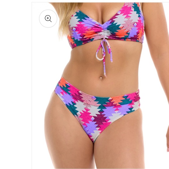 BODY GLOVE Colorful Ethos Geometric Bikini Set Bottoms XS Top D Cup NEW - Picture 1 of 15